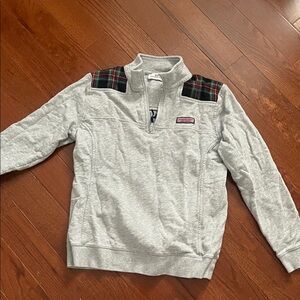 Women’s vineyard vines Quarter-Zip Shep shirt Sweater with tartan Plaid Accents
